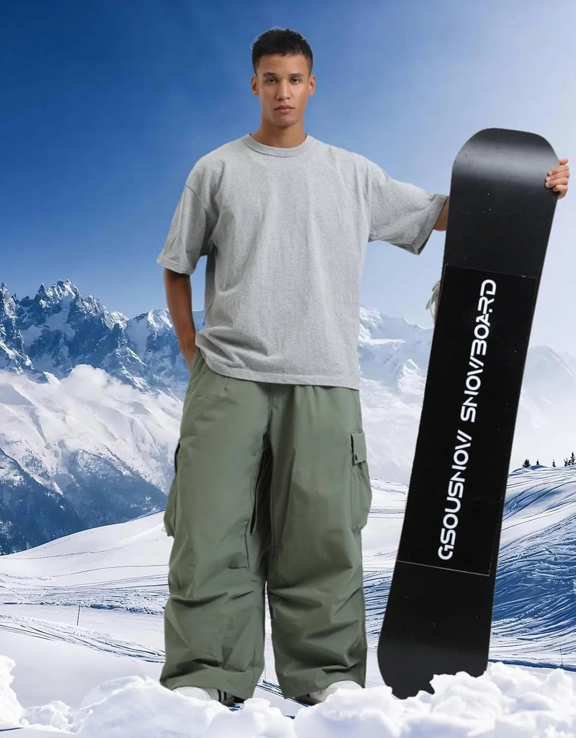 GSOU SNOW 2025 Loose Skiing Pants Snowboard Sport Trousers Outdoor Waterproof Windproof Ski Wear Winter Warm Female Ski Britches