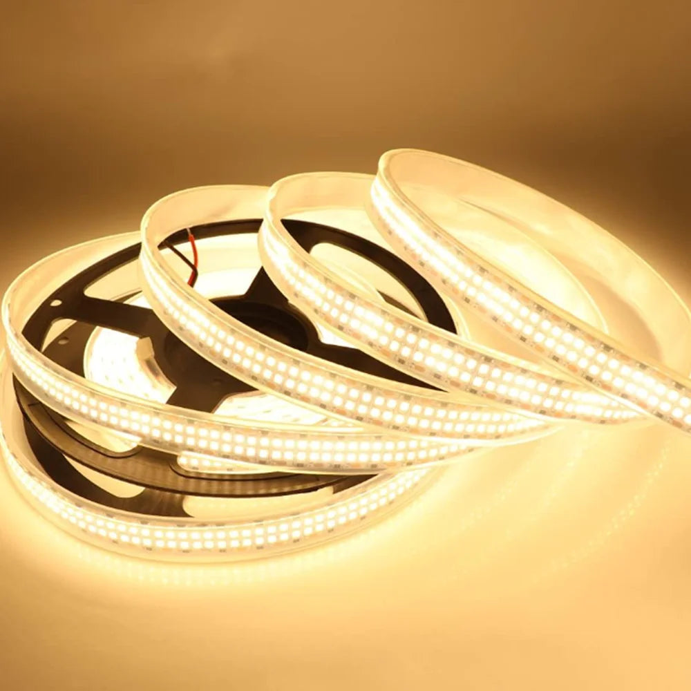 5m Double Row Led Strip light 2835 360Led 480Led 240Led 12V/24V High Bright Flexible Led Lamp IP67 Waterproof 3000K/4000K/6000K