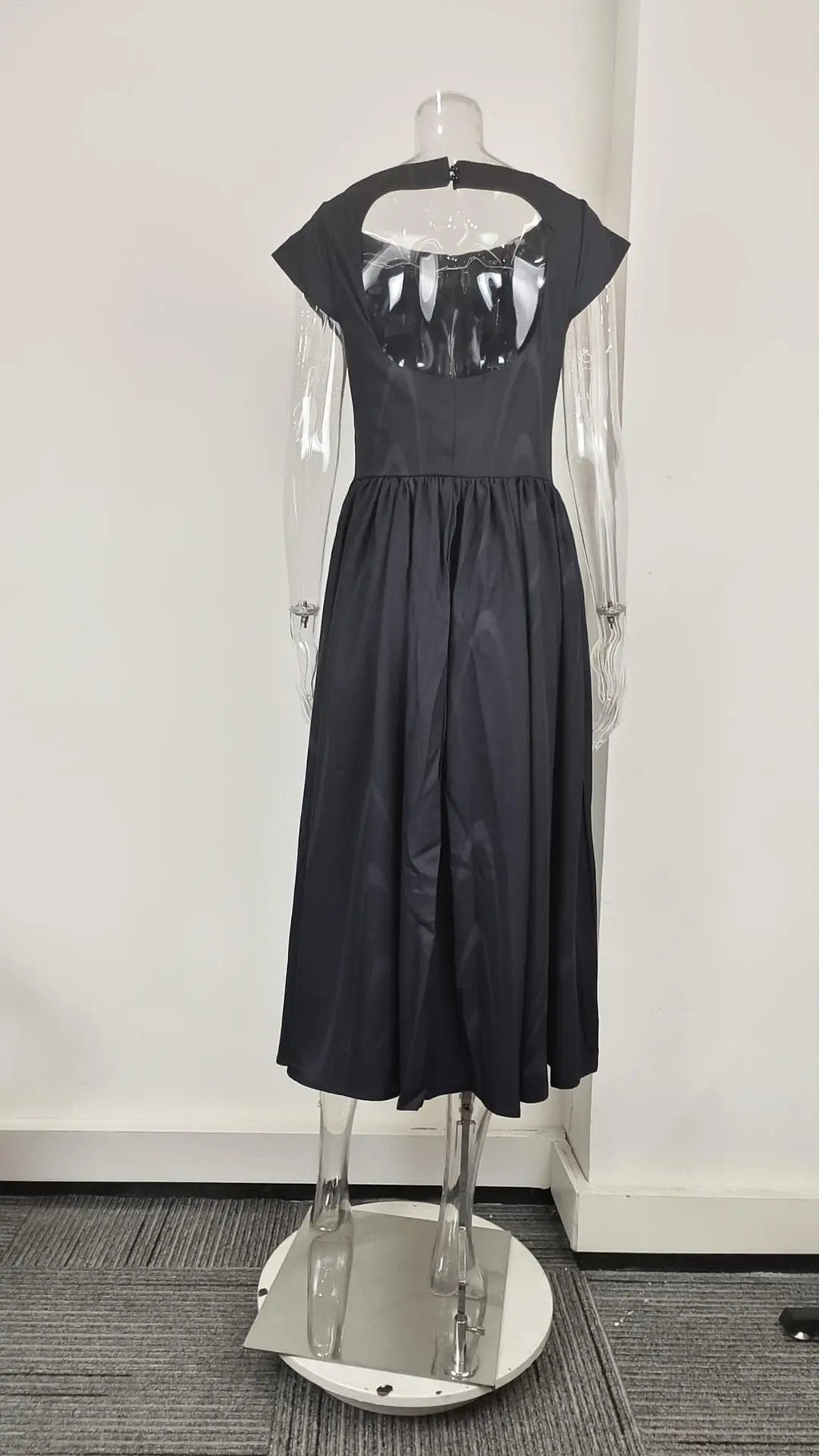 French Elegant Solid Backless Slim Fit Dress