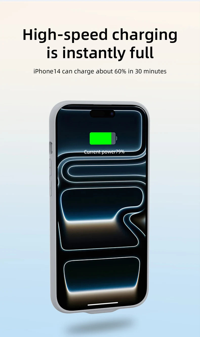 Xilecaly Smart Battery Charger Case For iphone 17 Pro Max Battery Pack Power Bank External Charging Cover For iphone Air 17Air