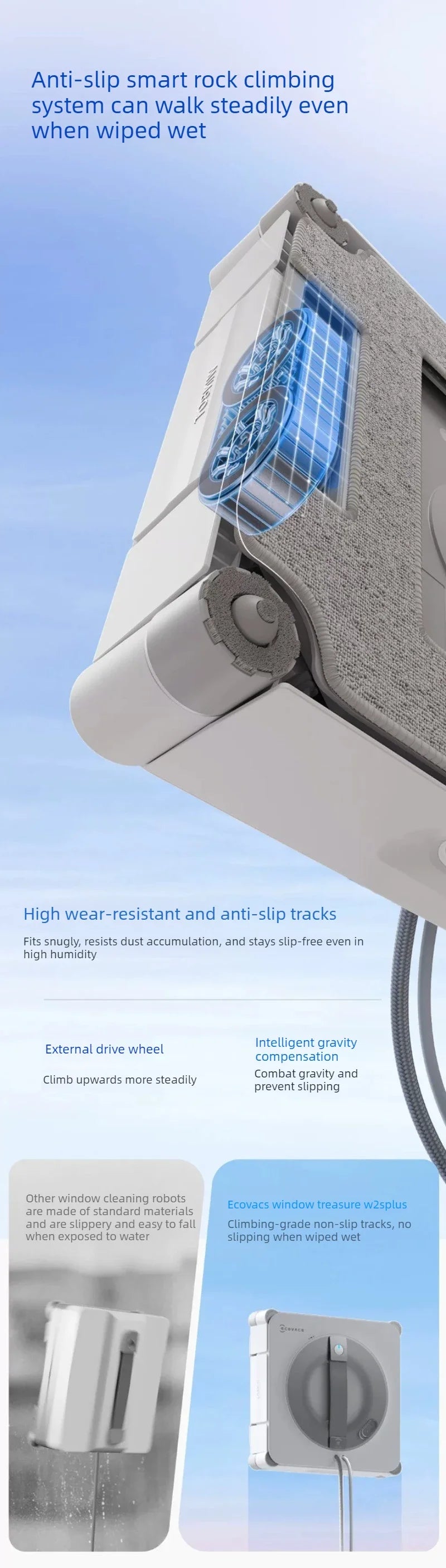 ECOVACS W2S PLUS Window Cleaning Robot Multi Functional Automatic Electric Window Glass Cleaner Smart Cleaning Machine