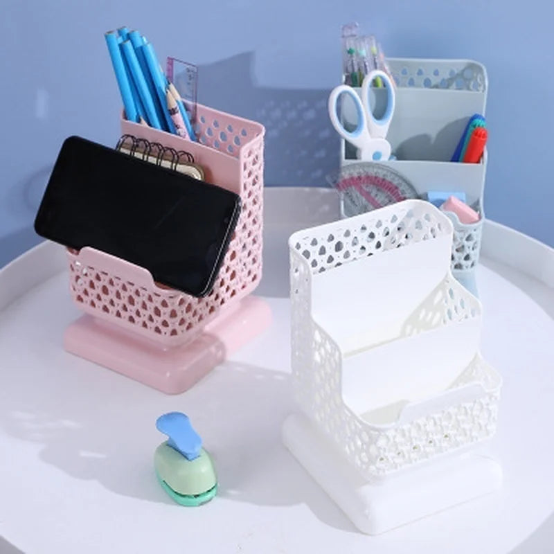 Desktop Storage Box Makeup Organizer Cosmetics Jewelry Stationery Holder Plastic Container Office School Supplies