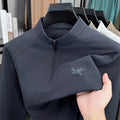 Luxury Men's Brand Spring High Quality T-Shirt Mock Neck Zipper Printing Long Sleeves Hoodie Leisure Fashion Men's Clothing Tops