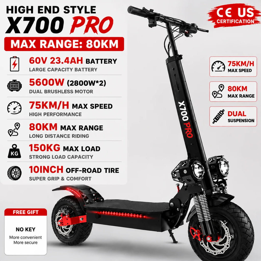 Single/Dual Motor Electric Scooter for Adults Max Speed 85km/h 500-6000W 30-100KM Range Foldable E-Scooter 10inch 11inch Tire