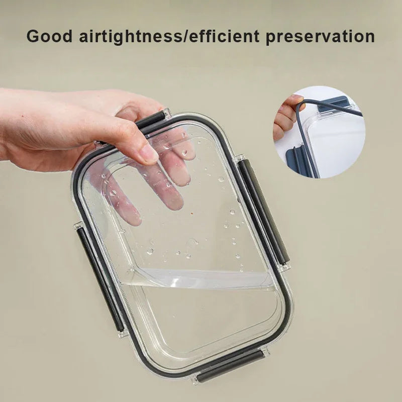 Portable Lunch Box for Kids School Microwave Transparent Bento Box with Compartments Salad Fruit Food Sealed Jar Container Box