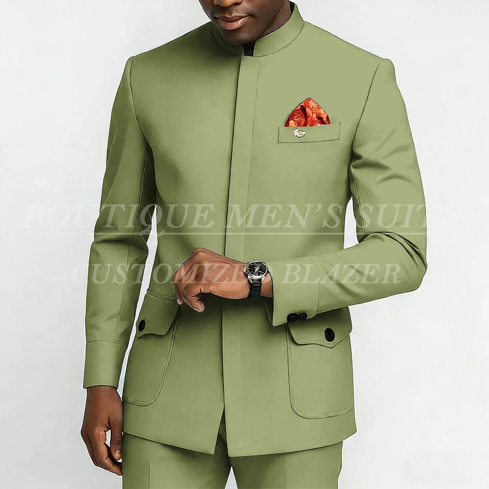 Bespoke Men's Suits Fashion Daily Male Clothing High Quality 2 Piece Jacket Pants Full Sets Luxury Daily Smart Casual Outfits