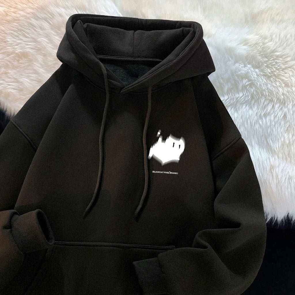 Hoodie Women's Trendy Brand Versatile Hong Kong Style High Street American Printed Top Autumn and Winter Coat