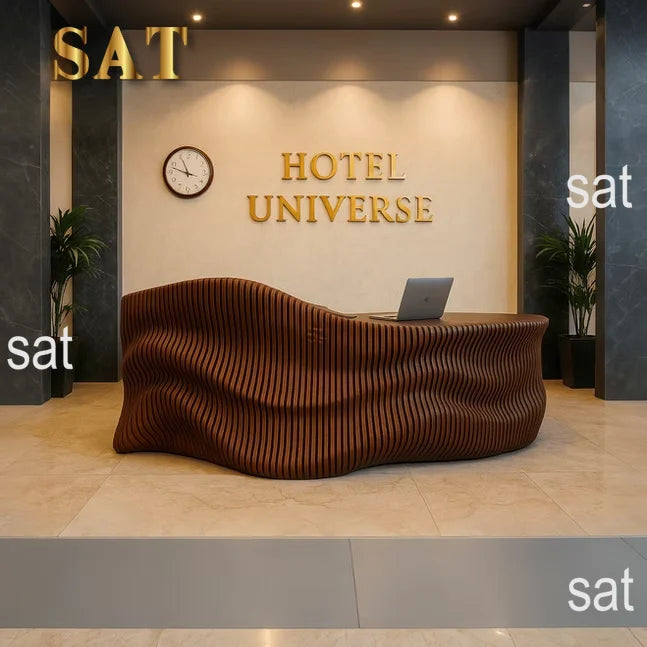 *Customized Reception Desk Modern Furniture Solid Wooden  Table Parametric Furniture  Parametric Furniture