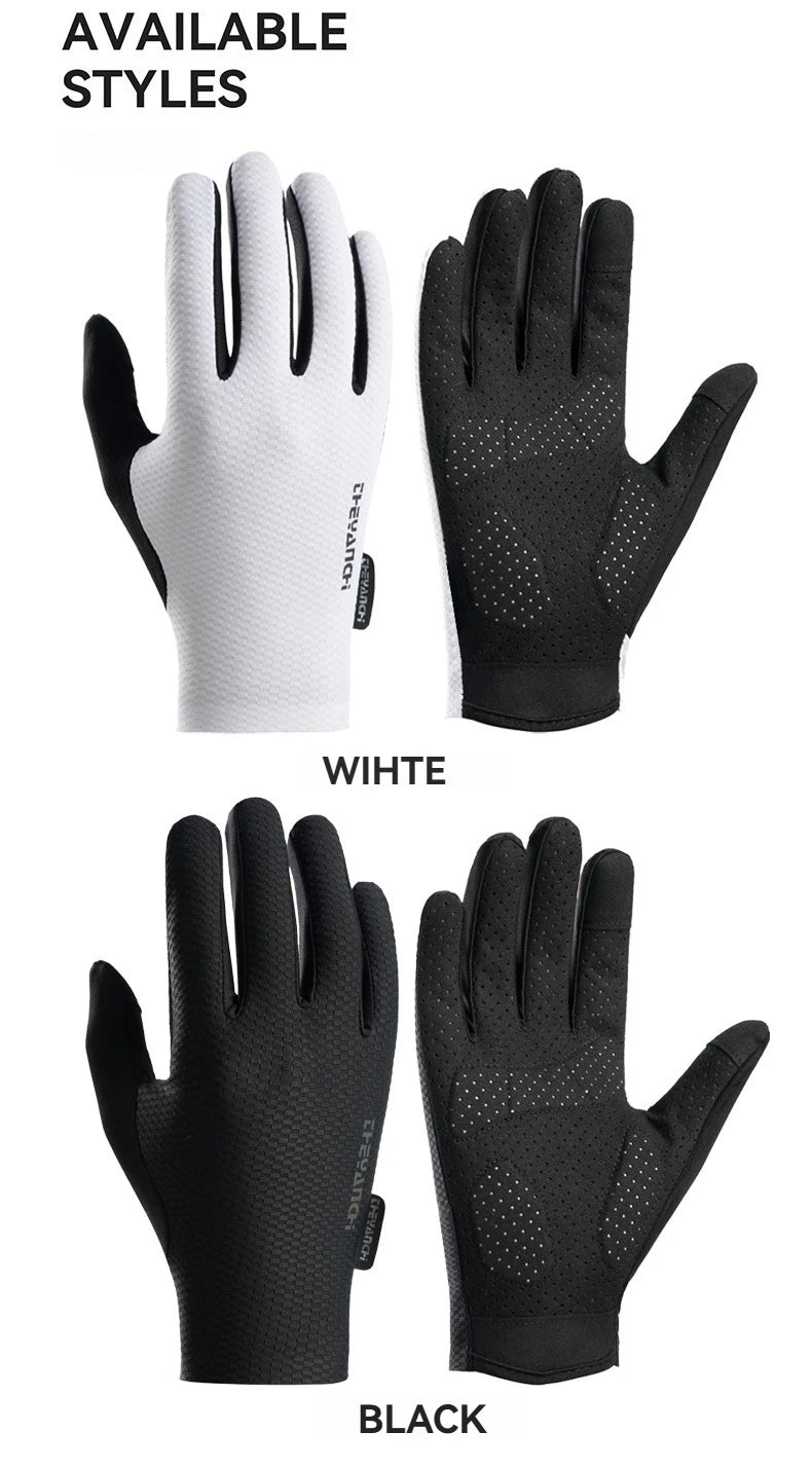 LOOGDEEL Cycling Gloves SBR High Elasticity Shock Absorption Cycling Gloves Lightweight Breathable Non-slip Full-Finger Gloves