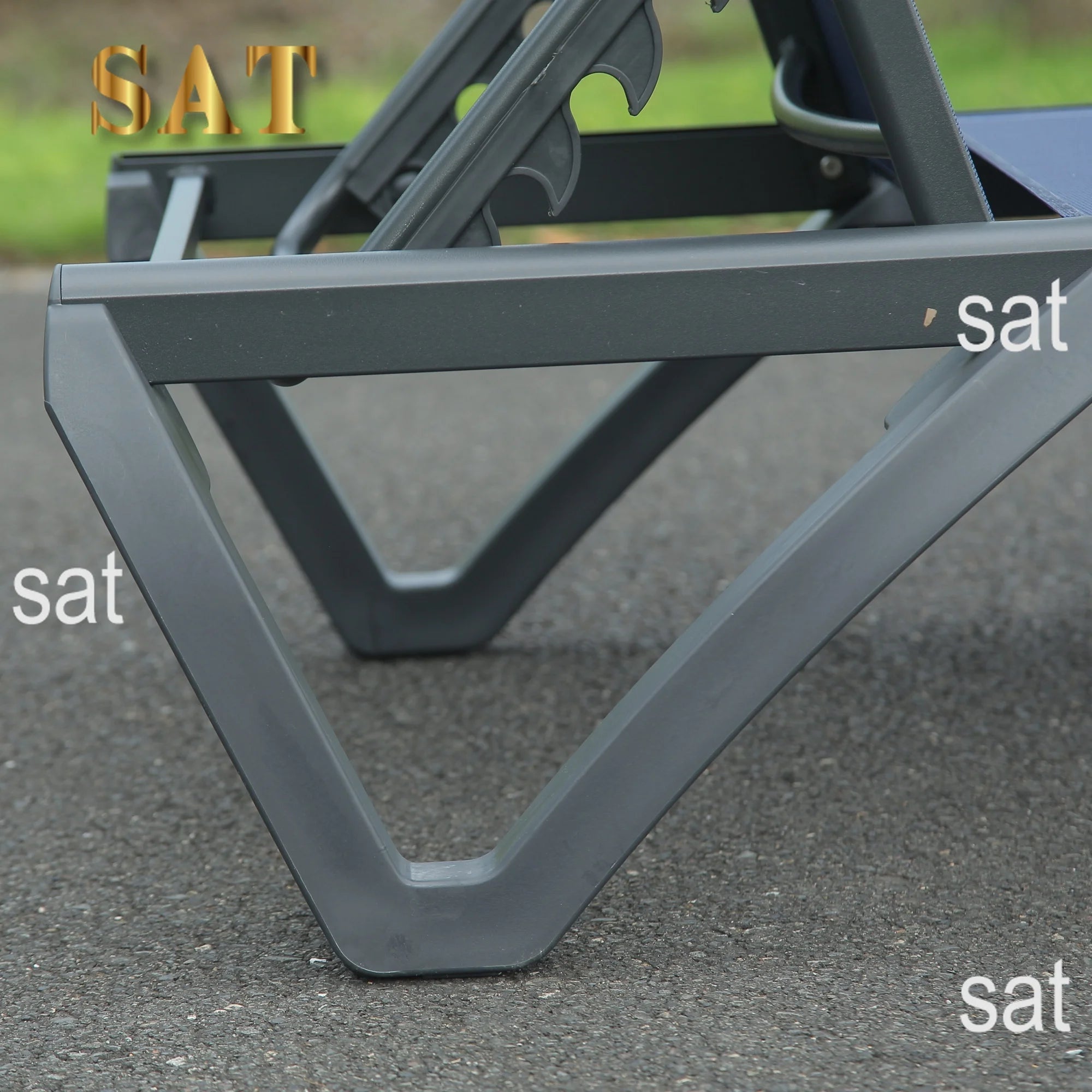 ！@！@3pcs Adjustable Aluminum Outdoor Sun Loungers Blue Textilene Side Table All Weather Leisure Deck Lawn Poolside Backyard Lake