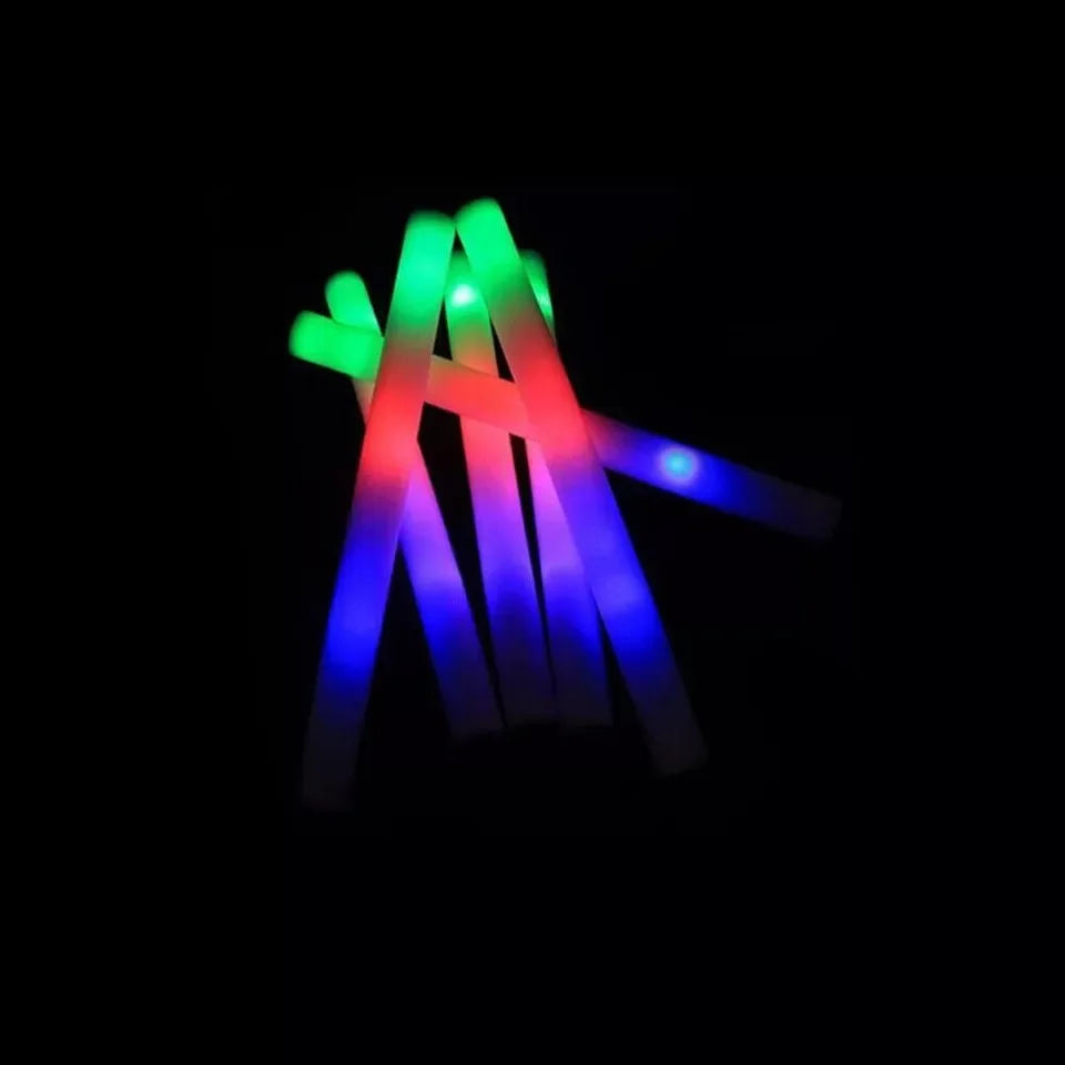 Glow Sticks Bulk 100Pack LED Light Up Foam Sticks 3 Modes Color Flashing,Glow Party Supplies for Wedding Birthday Concert