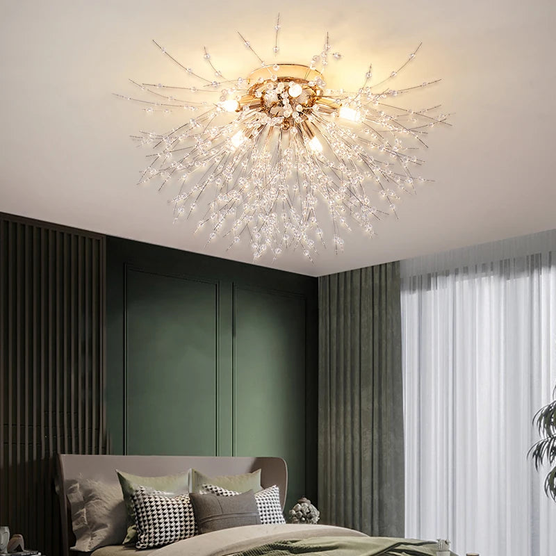 Dandelion Crystal Chandelier Nordic Modern Living Room Dining Room Bedroom Ceiling Light Room Light Fireball Decorative Light