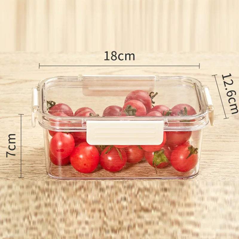 Portable Lunch Box for Kids School Microwave Transparent Bento Box with Compartments Salad Fruit Food Sealed Jar Container Box