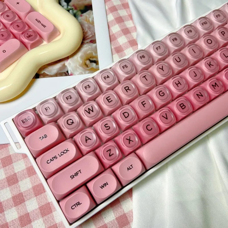 Gradient Purple Black Pink Crystal Keycaps Custom DIY for Gaming Mechanical Keyboard PBT Key Caps Set for Keyboard 68 70 80 90