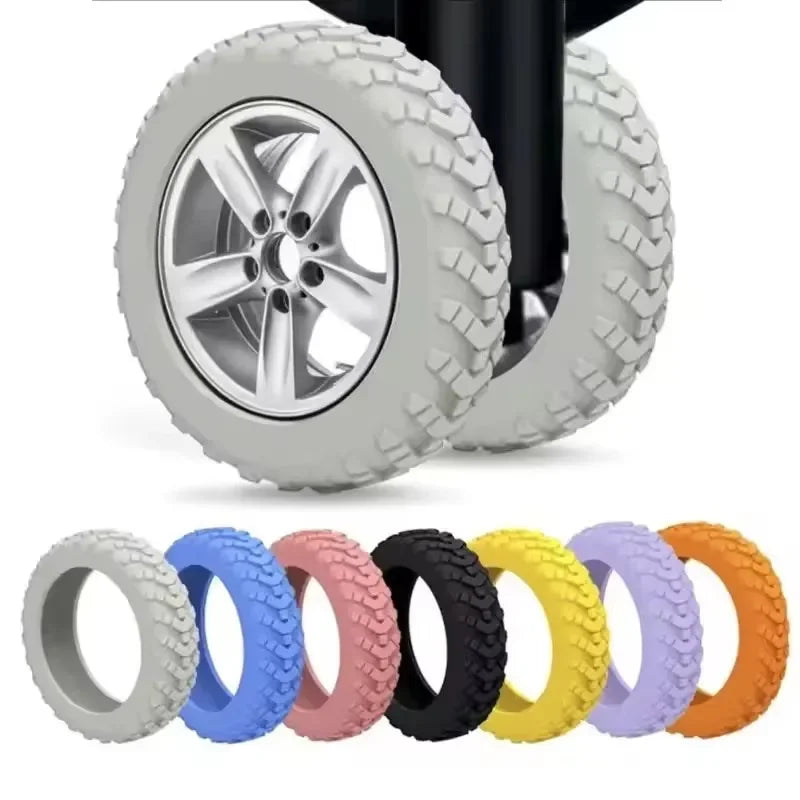 8 Pcs Silicone Luggage Wheel Protector Shoes Suitcase Casters Anti Abrasion Noise Min Travel Rolling Luggage Accessory Parts