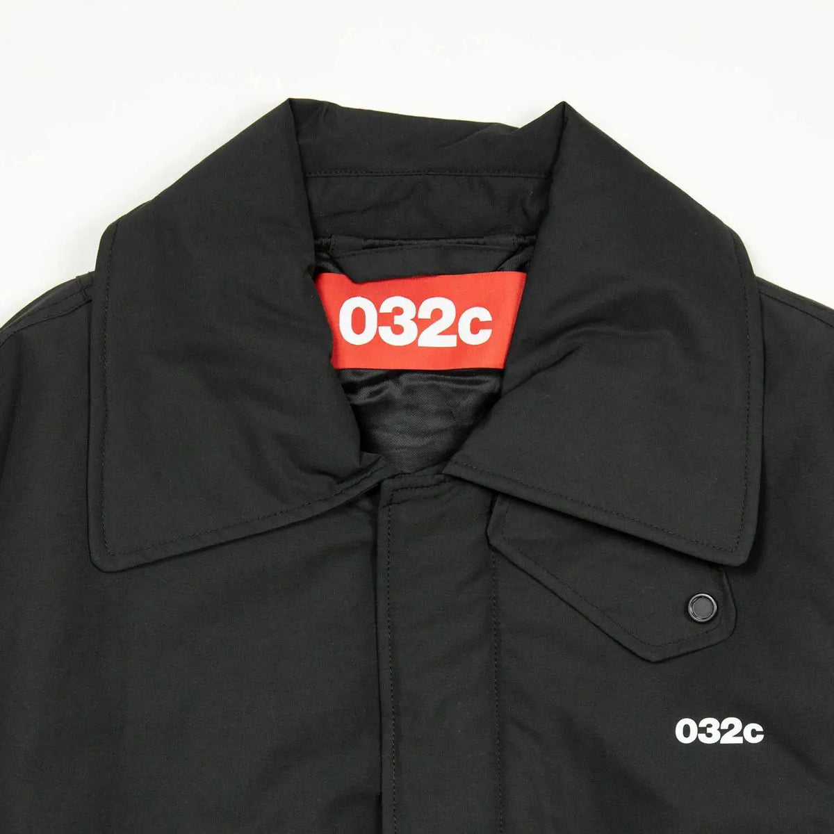 032C black silhouette short wide bomber zip multi pocket jacket