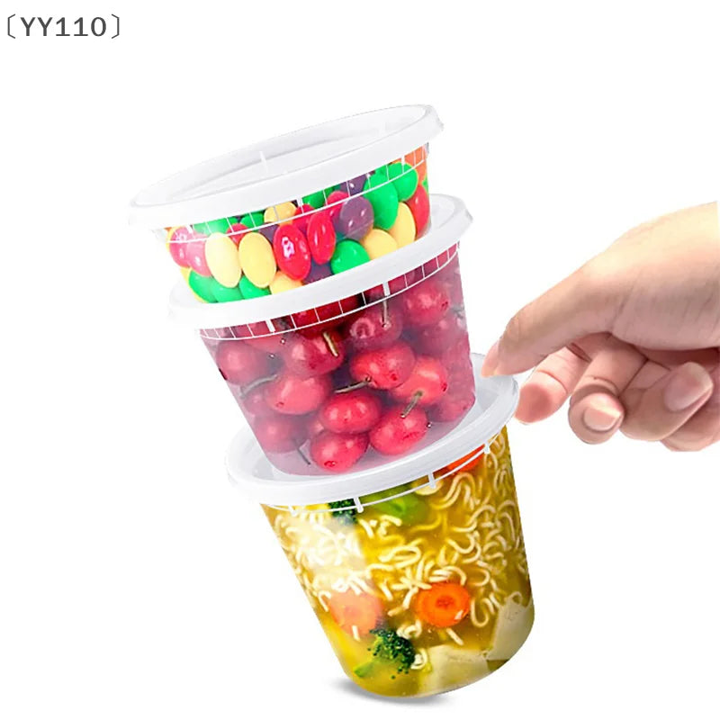 〔YY110〕10 Pcs Food Packing Container Food Grade BPA-Free Clear Plastic Food Storage Box With Lid Microwave Safe Meal Takeaway