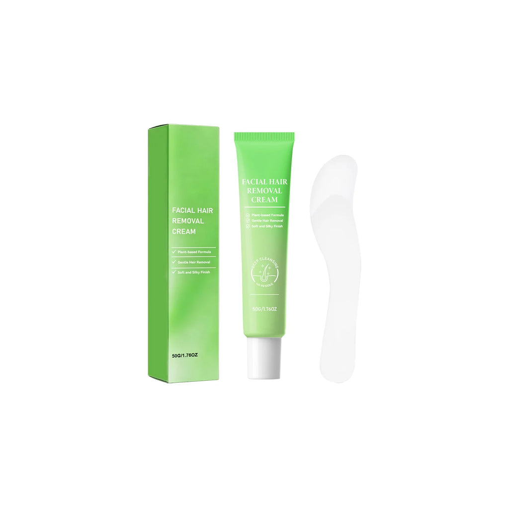 Painless Facial Hair Removal Cream Kit For Women Sensitive Skin 2‑in‑1 With Soothing Cream Home Use Upper Lip Chin Hair Remover