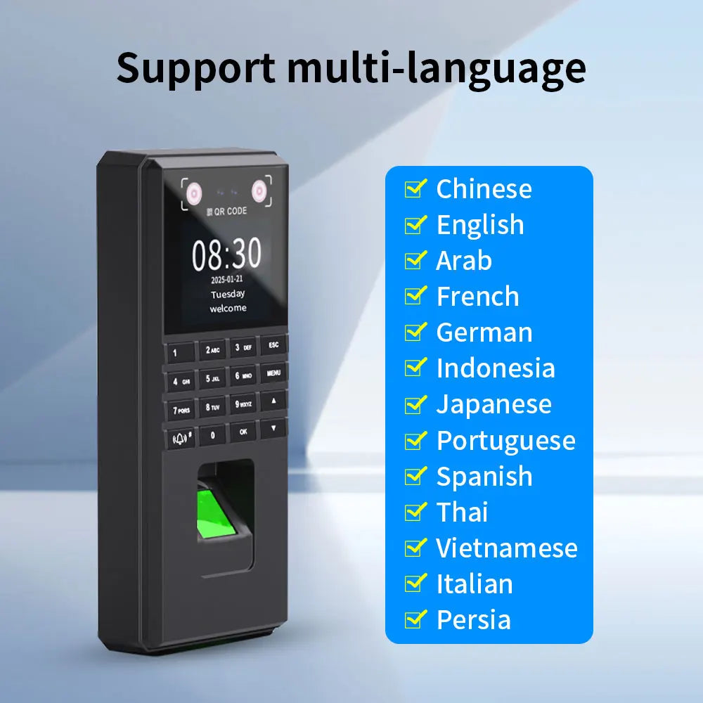 Palm Vein Face Recognition Access Control System Employee Attendance Machine Fingerprint Unlocking RFID Card