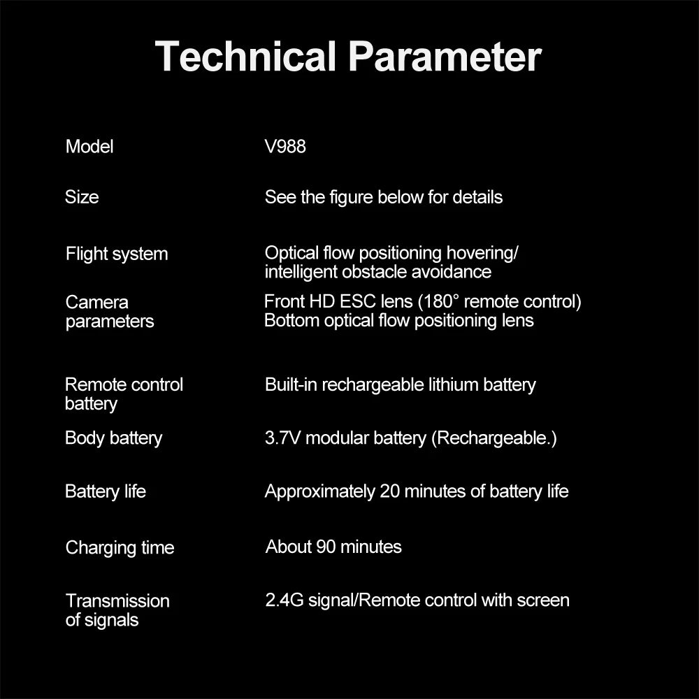 Original V988 Drone 4K HD Camera 360°Obstacle Avoidance Brushless 5G WIFI FPV GPS Quadcopter FPV RC Dron Toy with Big Screen