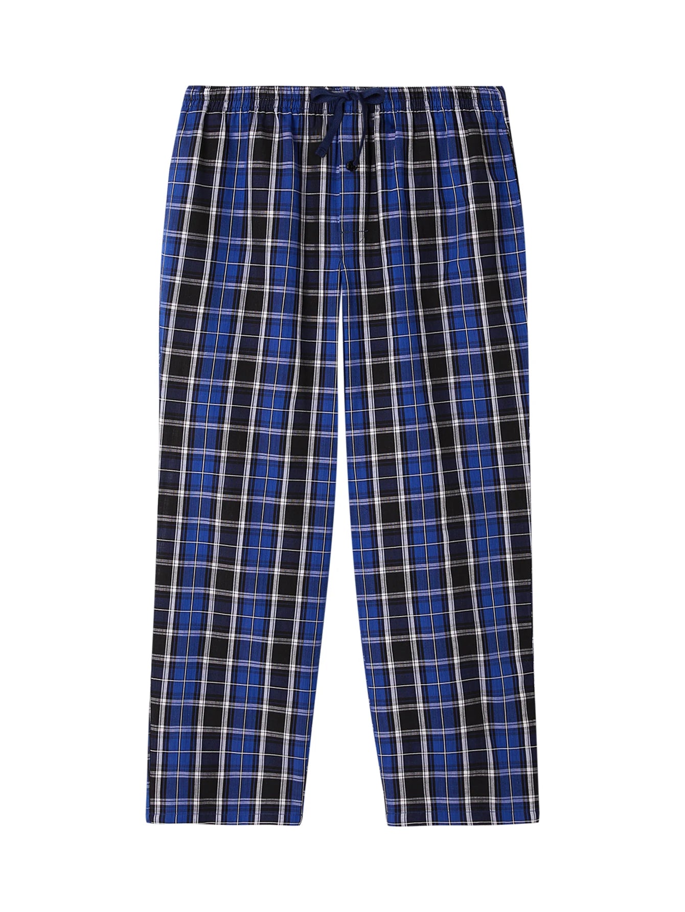 Men's Pajama Pants Autumn New Checked Cotton Thin Soft Comfortable Elastic Waistband with Pockets Home Lounge Pants