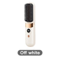 1Pc USB Charging Portable Hair Straightener Brush, Cordless Straightening Comb LED Display & Ceramic Coating, Ionic Technology