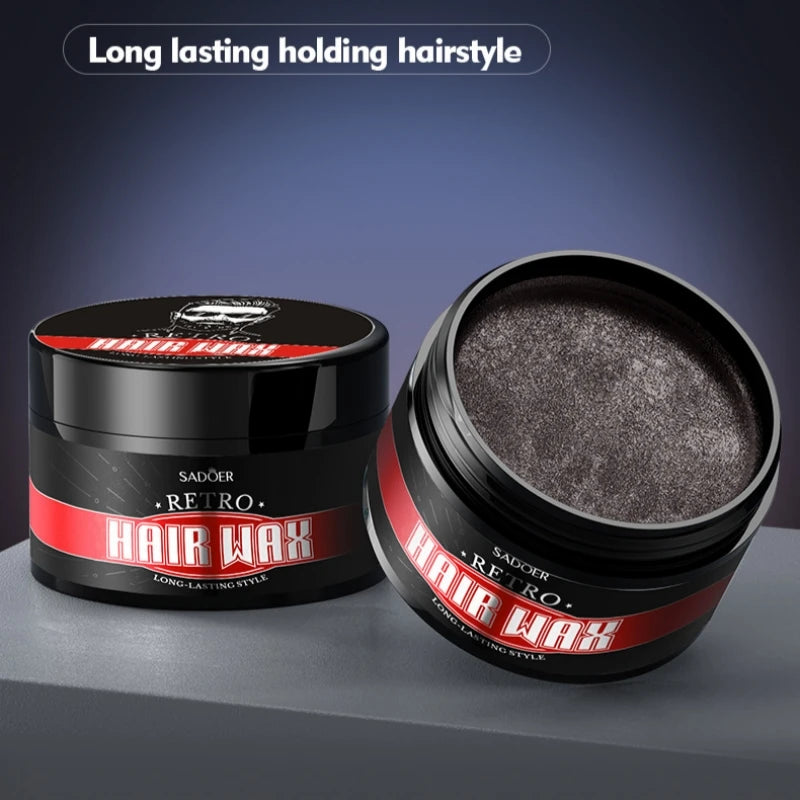 100g Men's Retro Hair Wax for Strong Styling and Natural Volume, Rich in Ginseng Root Extract, Keratin and Other Ingredients, with a Fresh Texture That Is Not Sticky, Easy to Clean, and Can Be Applied Gently to the Hair to Pr