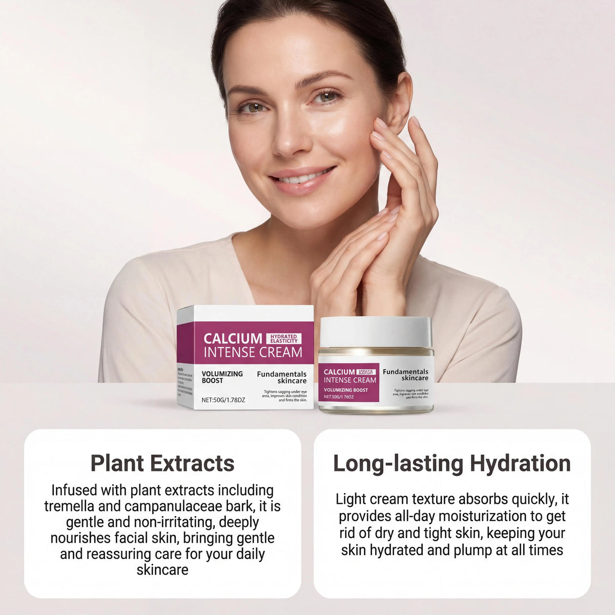 Calcium Intense Cream,Calcium Volume Cream | Lifting Firming Sagging Skin Anti-Aging Deep Wrinkle Treatment Plumping Face Cream