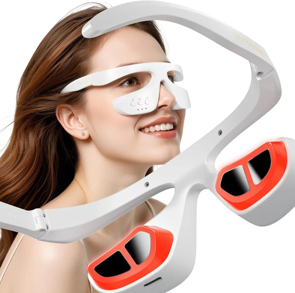 Smart Eye Massager 3D Red Light Eye Fatigue Dark Circles Relaxing Under-Eye Glasses Massage Beauty Machine