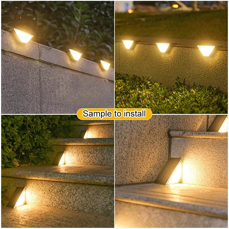 22/24LED Solar Stair Light, IP67 Waterproof Outdoor Step Light, Anti-theft Decorative Lamp for Garden Deck Front Porch Patio
