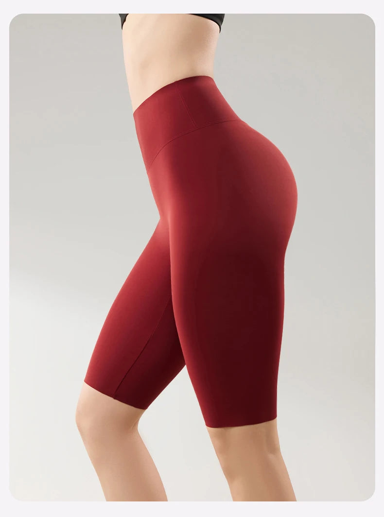 BIVIGAOS Summer Thin Sunscreen Sharkskin Cycling Shorts Women Multi Color Stretch Tight Slim Fitness Bicycle Knee Length Shorts