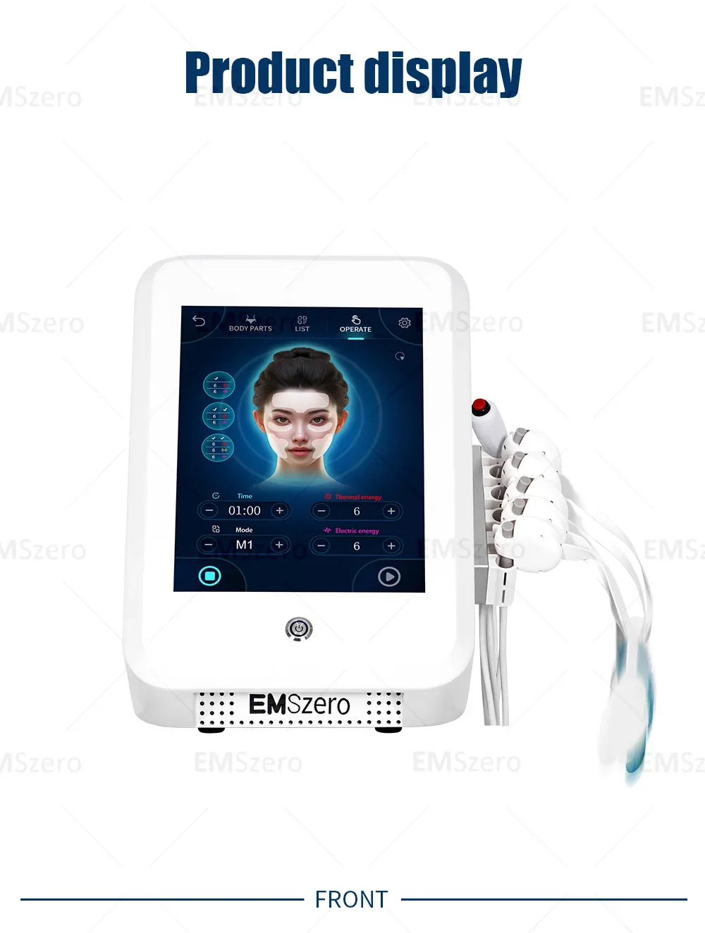 NEW Ems RF Facial Electrostimulation Face Lifting Machine 6 Handles Sculpt Face Pads Massager Device Anti Aging Wrinkles Removal