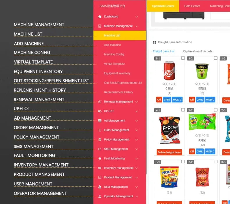 Vending Machine for Foods and Drinks 10 Inch Touch Screen Supports Card Cash and Coin Payment Popular in Europe and America