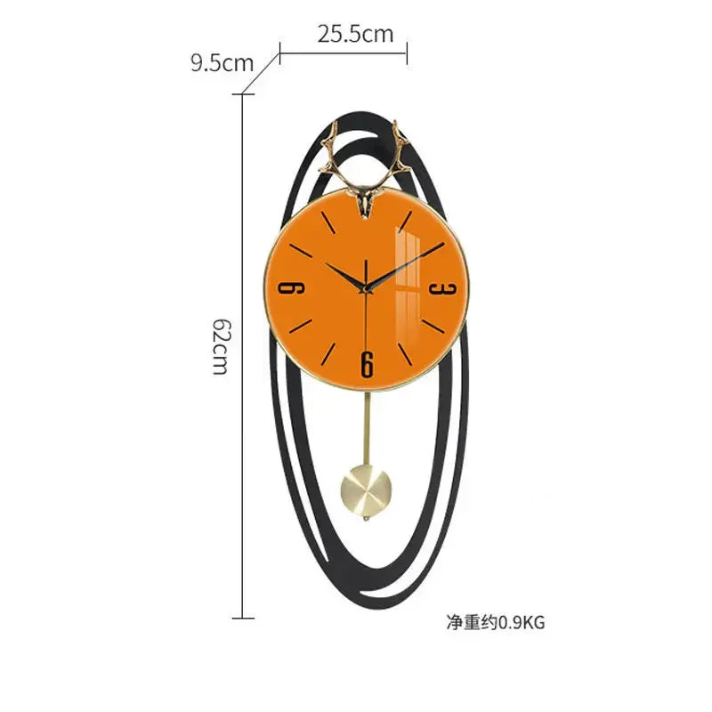 Creative trend  home fashion wall hanging clock Modern simple light luxury living room atmosphere hanging clock wall decoration