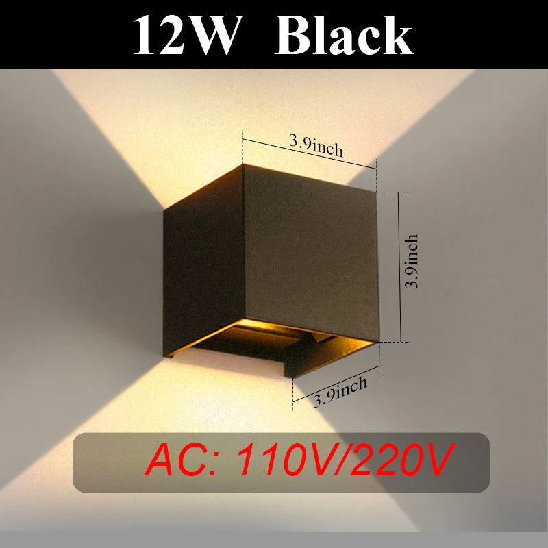 LED Wall Lamps Interior Wall Light IP65 Waterproof Aluminum Indoor Outdoor Lighting Wall Lamp Outside Wall Lights Living Room