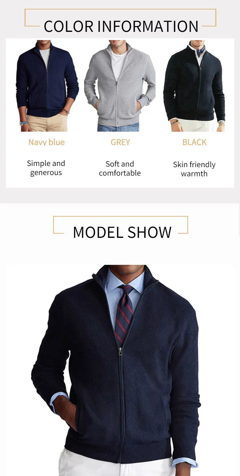 100% pure cotton Knit Autumn Winter 2025 Men's Stretchable Warm Knit Cardigan, Daily Commute Sweater.
