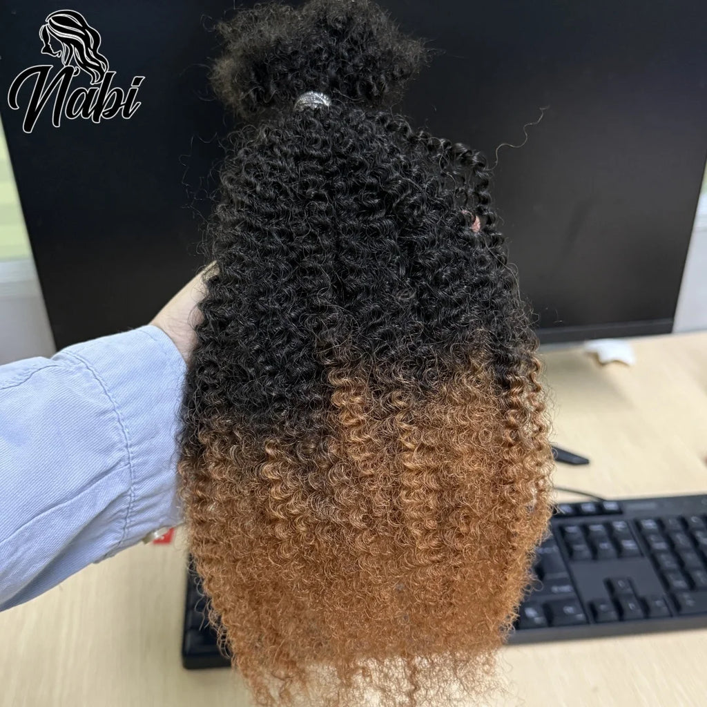Mini Twist 4C Afro Kinky Curly Hair Bulk No Weft Crochet Human Hair Colored Bundles for Mini Braid Dreadlock Extension