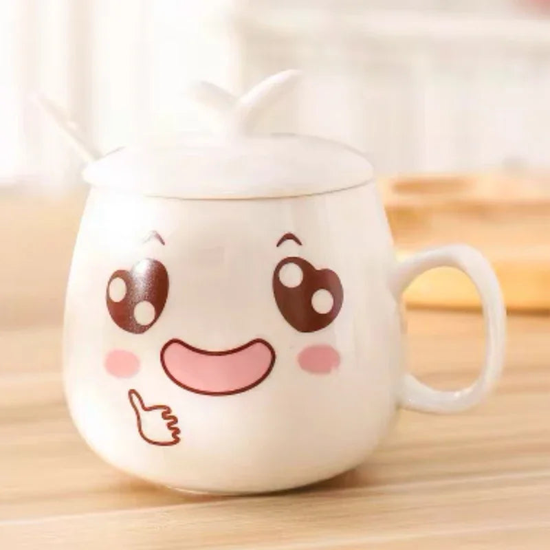 Modern simplicity Creative Ceramic Mugs Cute Cartoon Face Expression Water Container Lover Coffee Mugs Travel cute cup gift