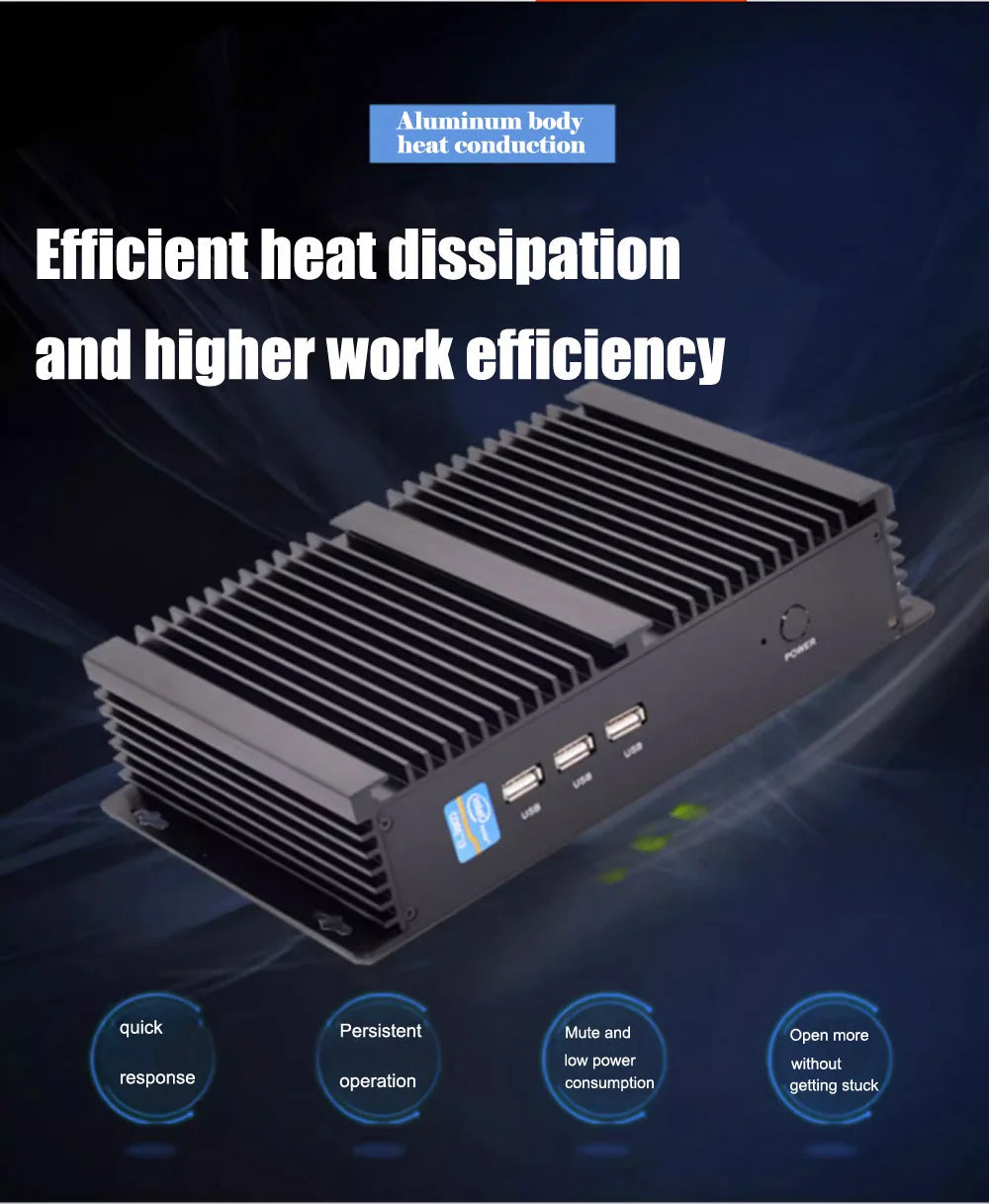 Intel 13th I7 1355U 2*COM Industrial Fanless Mini PC I7 1260P/1270P HD VGA LAN 32G DDR4 1TB NVMe Office Desktop Computer Nuc