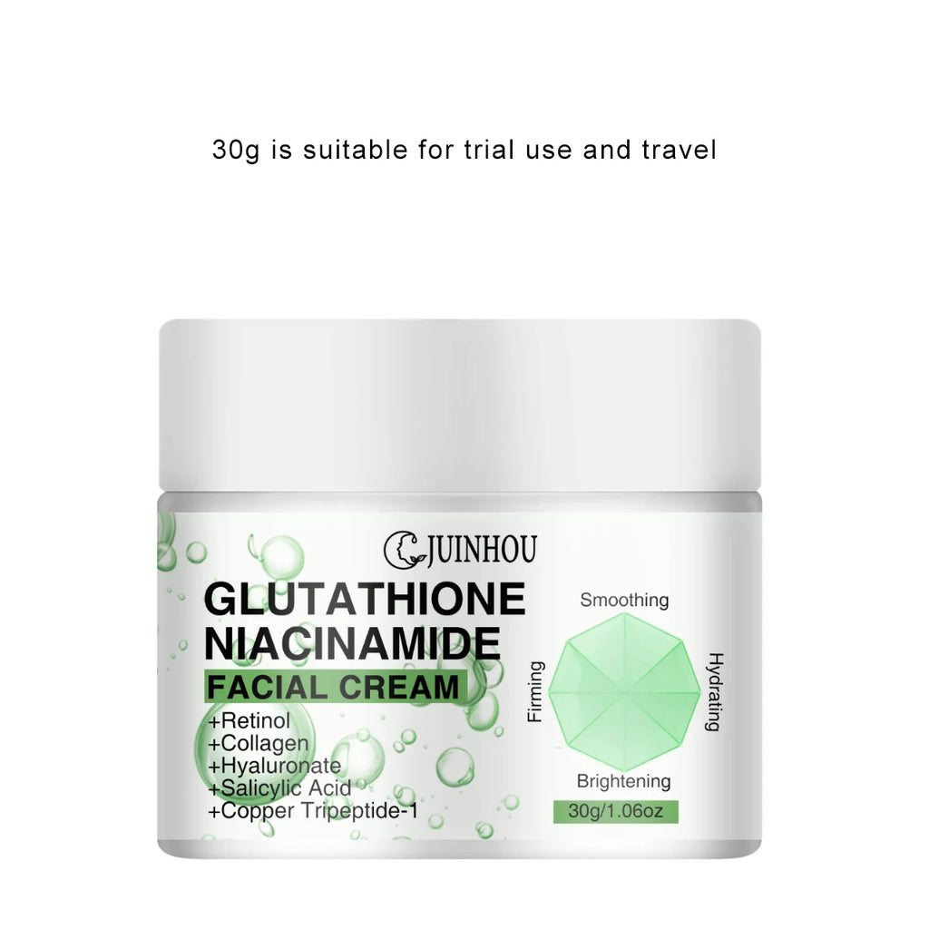 JUINHOU Face Cream Glutathione Niacinamide Moisturizer Evens Skin Tone Reduce Dullness Dark Spots Daily Facial Skin Care