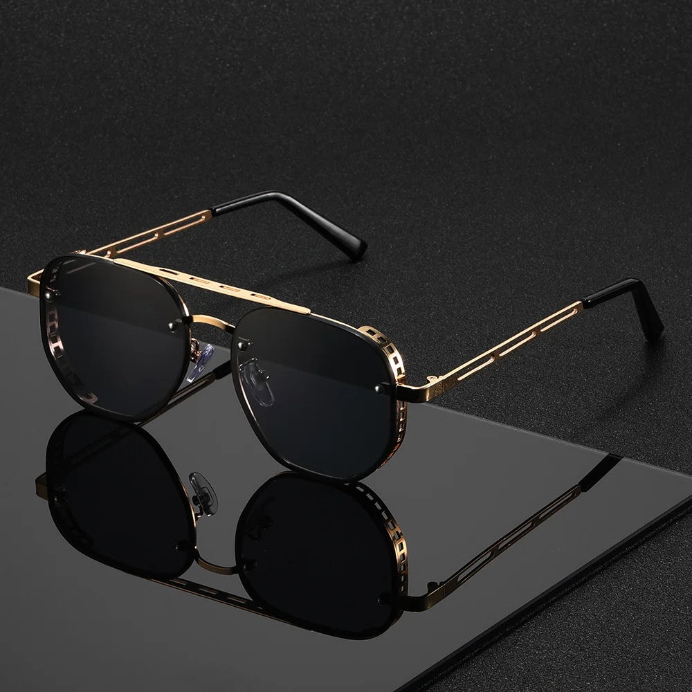2026 New Classic and Fashionable Double-beam Metal Sunglasses, High-end, Simple and Versatile Sun Glasses for Man Women