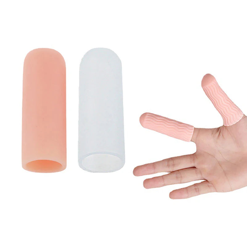 2Pcs Silicone Gel Tube Hand Bandage Finger Protector Anti-cut Heat Resistant Finger Sleeves Great Cooking Kitchen Tools