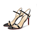 New Silver Patent Leather Temperament High-Heeled Sandals for Women with Exposed Toes, Slim Heels, and Comfortable Single Shoes
