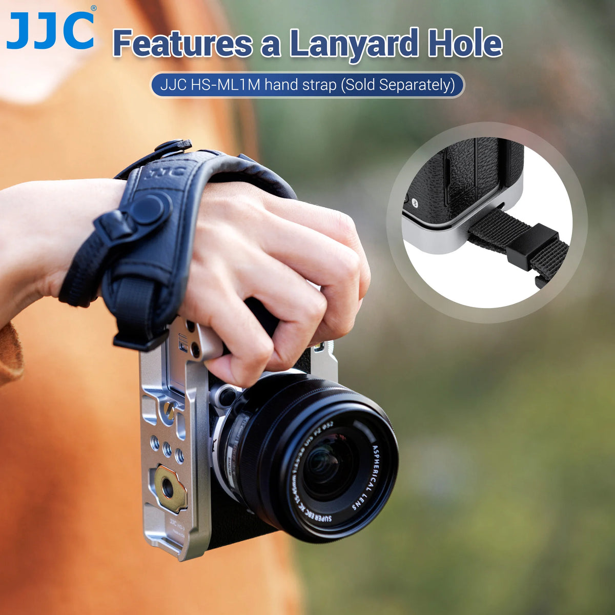 JJC X-M5 L-Shape Metal Hand Grip Handgrip for Fufilm Film X-M5 XM5 Camera With Arca Swiss Quick Release Plate Silicone Handgrip