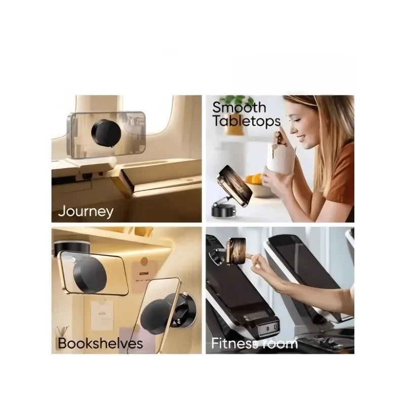 Y330 Foldable Magnetic Vacuum Suction Phone Holder Double Sided Suction Cup Car Bracket Portable Lazy Phone Stand for Home Car ﻿