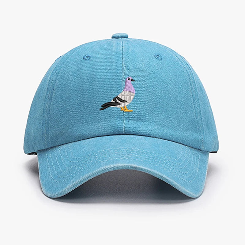 Embroidery Pigeon Spring vintage Baseball caps Men Women Water Washed Sports Fishing Sunshade Summer Autumn winter Dad Hat