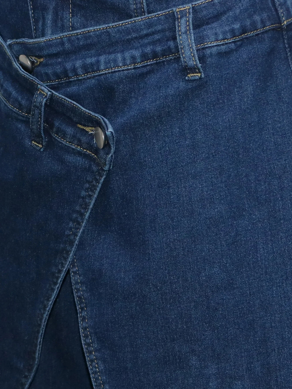 Vintage Washed Denim Wide Leg Pants Women Asymmetrical Wrap Overlap High Waist Y2K Streetwear Casual  Fashion Baggy Jeans