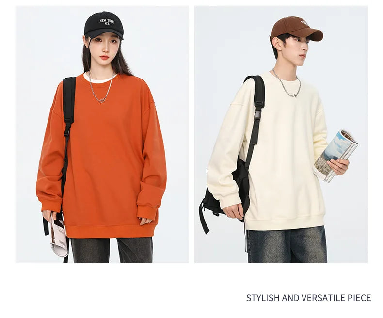 Autumn Oversized Purple Sweatshirts for Women Casual Streetwear Hoodies Women 2024 Female Long Sleeve Crewneck Pullovers Tops