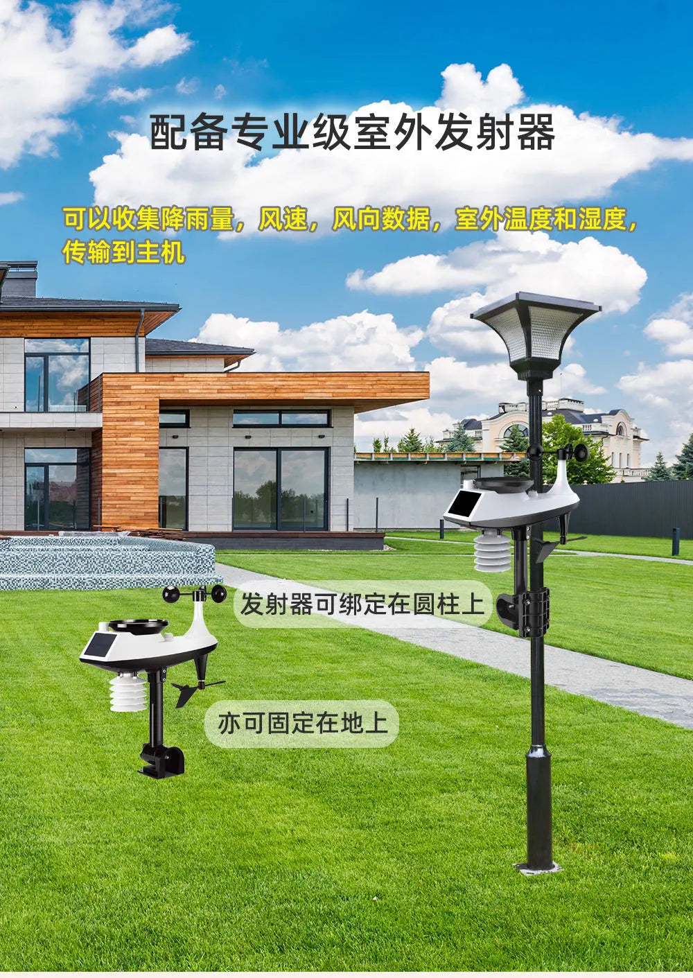 Graffiti WiFi Smart Weather Station Alarm Clock Temperature Hygrometer Wind Speed Anemometer Color Screen Digital Clock