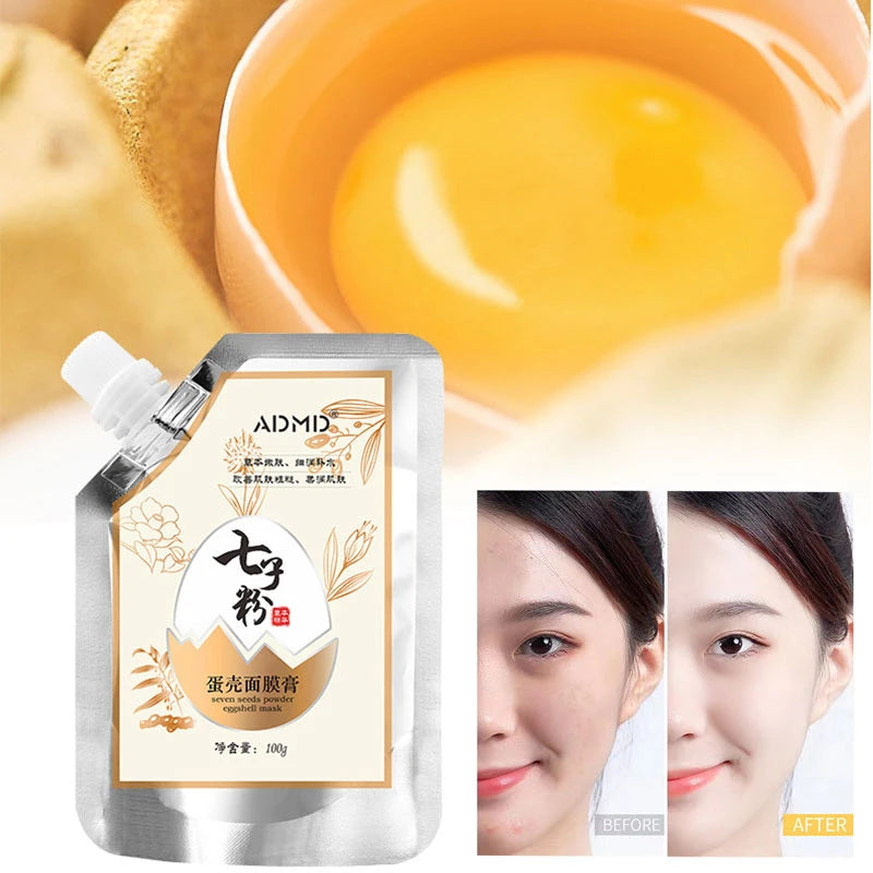 Qizi Powder Eggshell facial mask Whitening Moisturizing Brightening Lightening Stains Fine Lines,Tear off facial mask